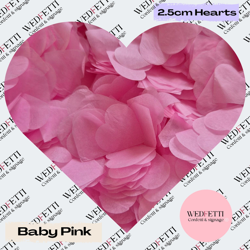 Biodegradable paper Confetti hearts - Baby Pink