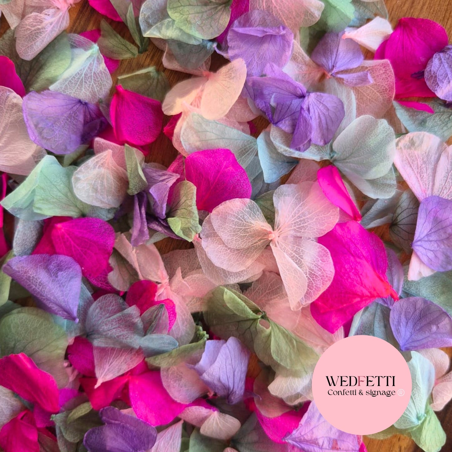 Petal Confetti hydrangea - Sage Pink Hydrangea mix Purple Fuschia