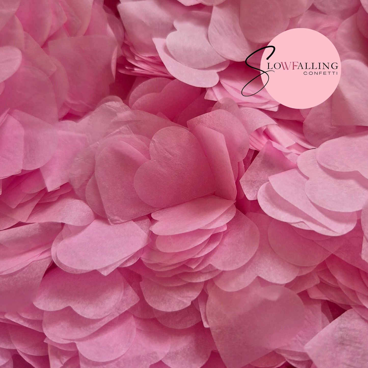 Biodegradable paper Confetti hearts - Baby Pink