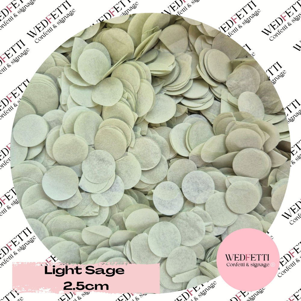 Circles Large 2.5cm Biodegradable - Light Sage