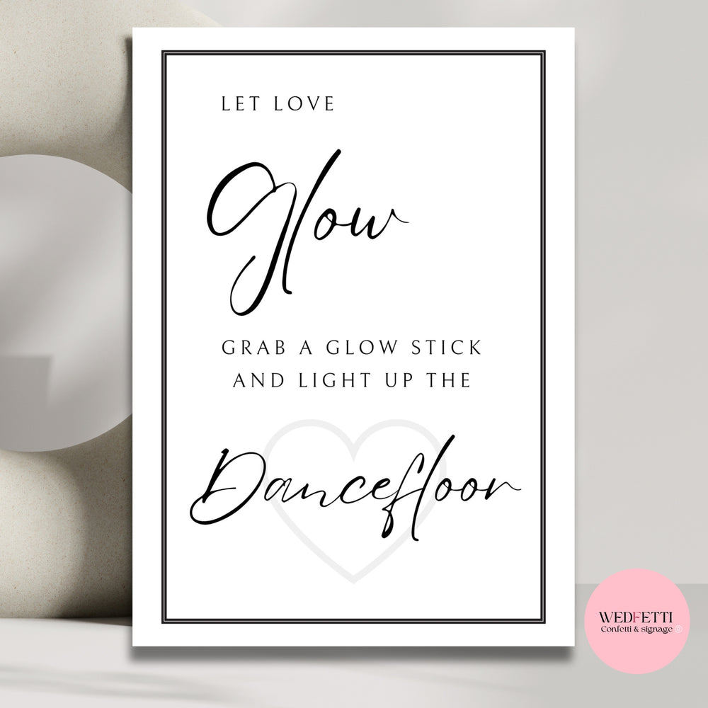 White stone collection - Glow stick sign