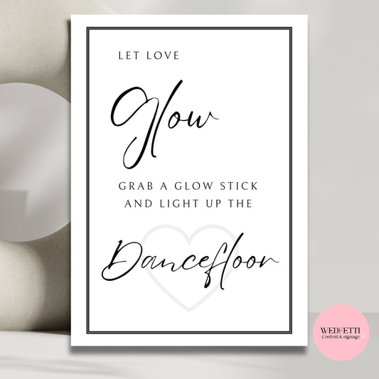 White stone collection - Glow stick sign