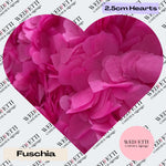 Biodegradable paper Confetti hearts - Fuschia