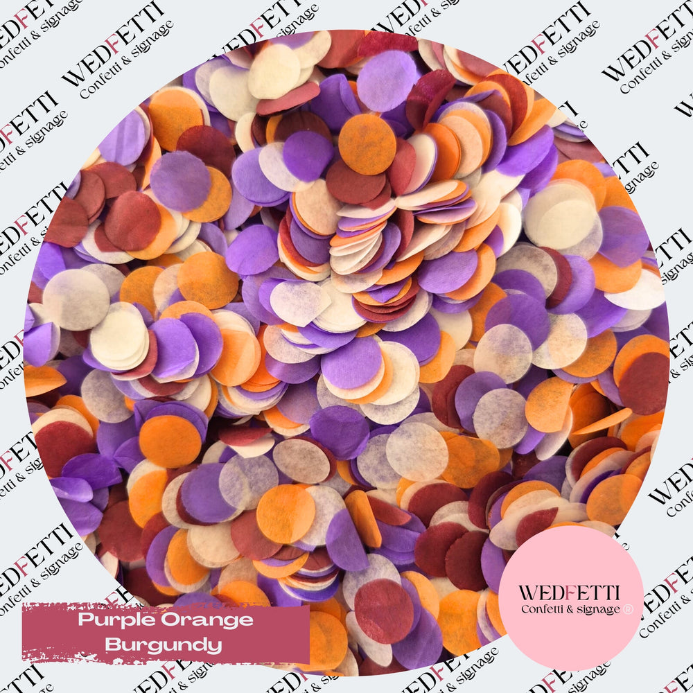 Slow falling paper Confetti - Purple Orange Burgundy