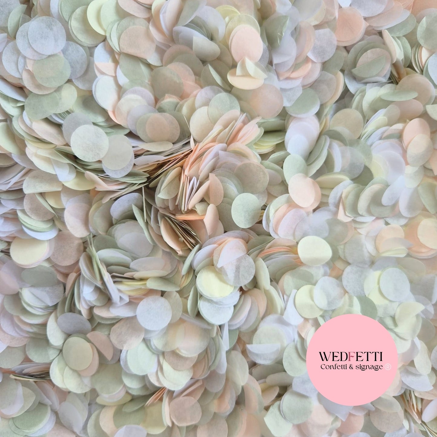Slow falling paper Confetti - Lightest Sage Blush Ivory White