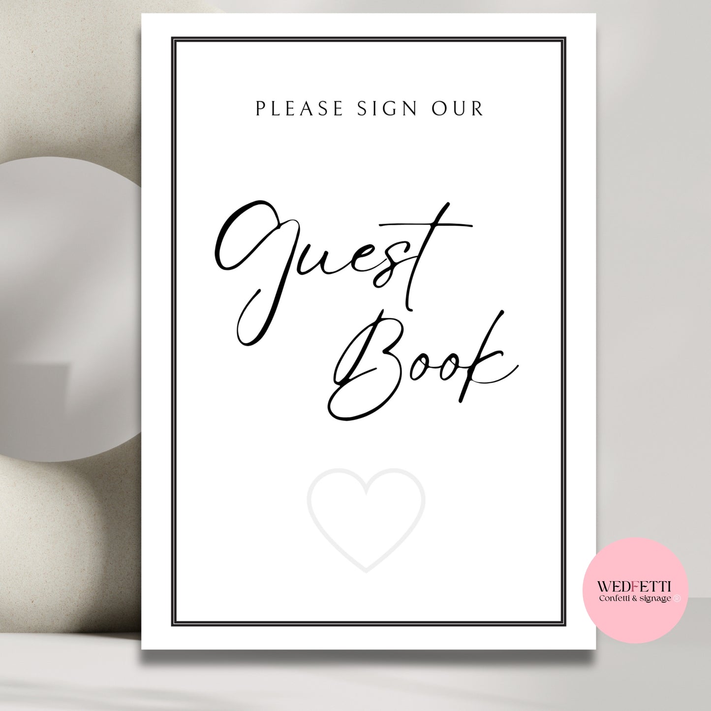 White stone collection - Guestbook sign