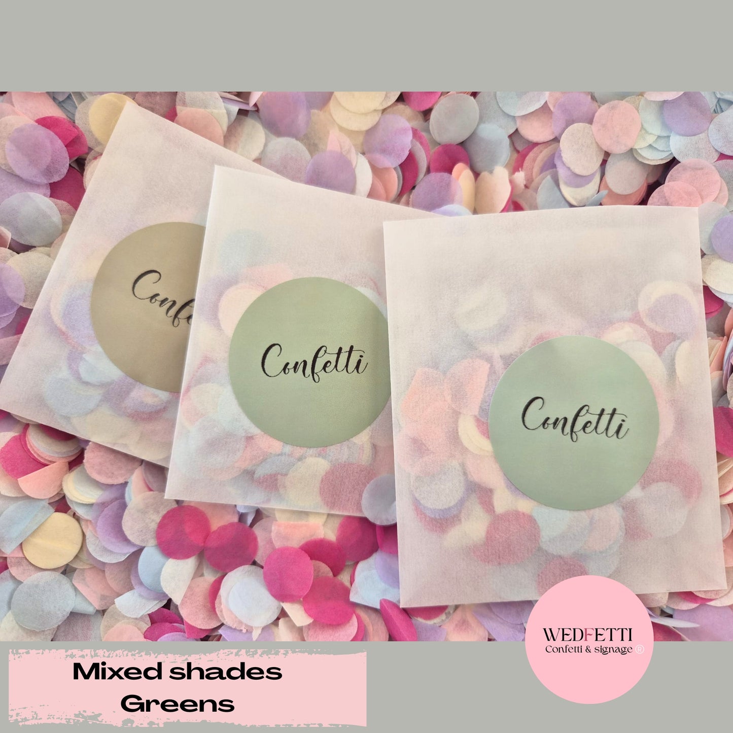 Biodegradable Confetti packets - Plain & B&W (Confetti purchased separately)