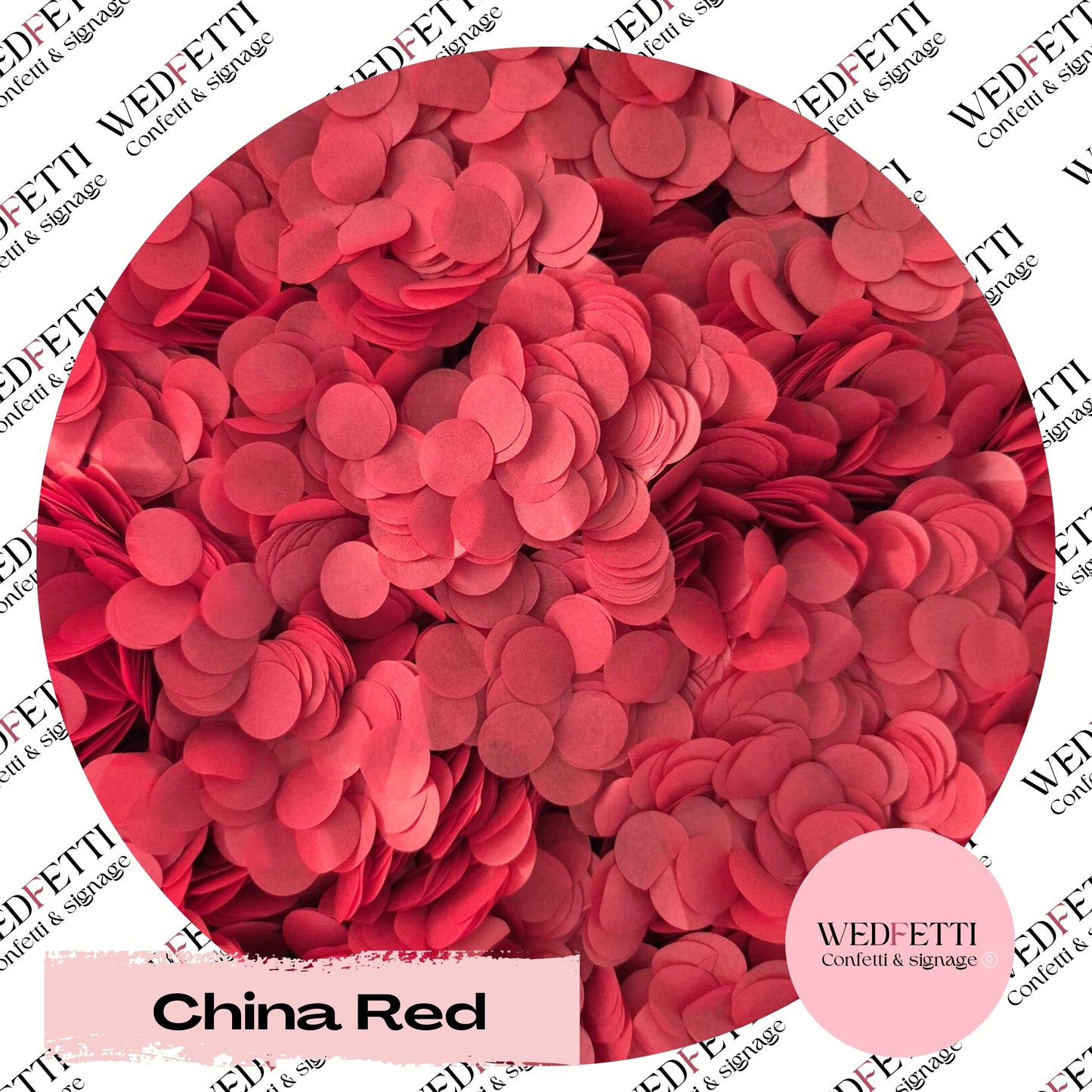 Slow falling paper Confetti - China Red