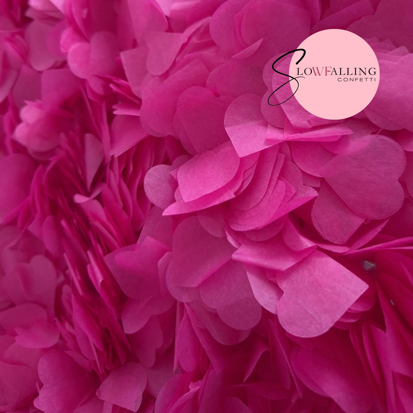 Biodegradable paper Confetti hearts - Fuschia