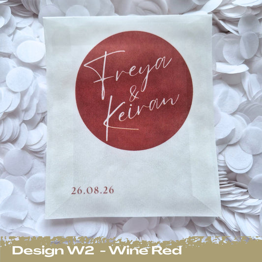 Confetti Packets Biodegradable - W2 Wine Red