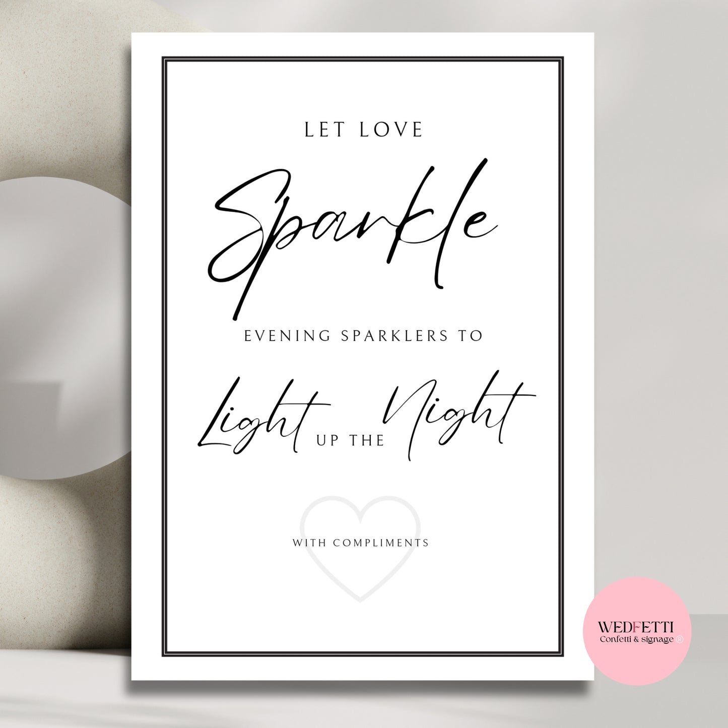 White stone collection - Sparklers sign