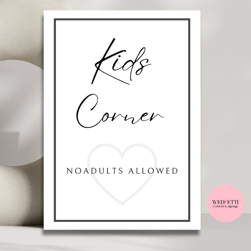 White stone collection - Kids corner sign