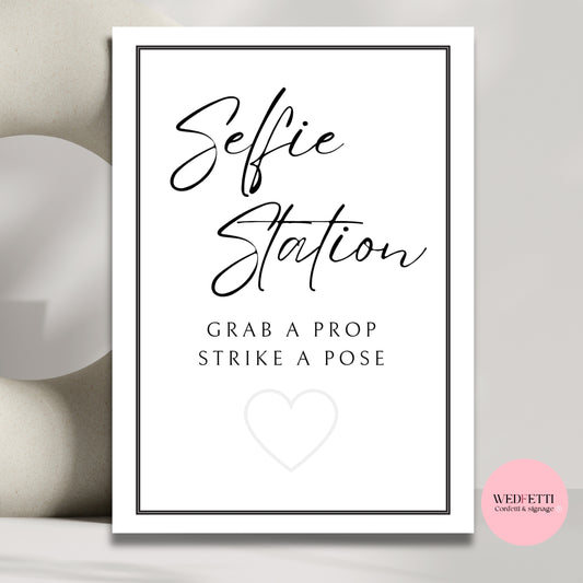 White stone collection - Selfie station prop sign