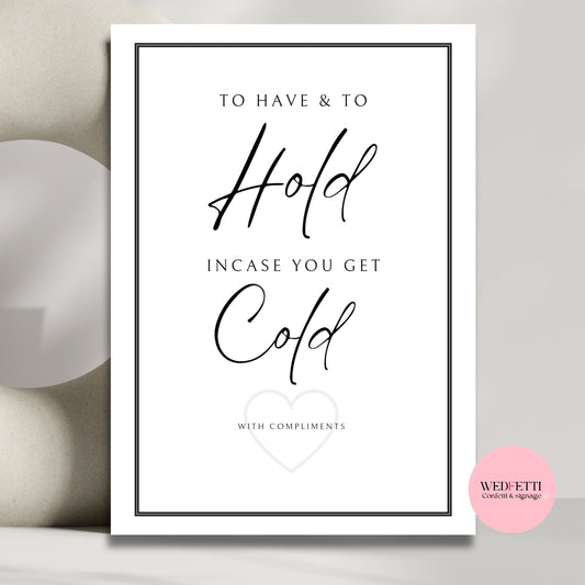 White stone collection - Blanket basket sign