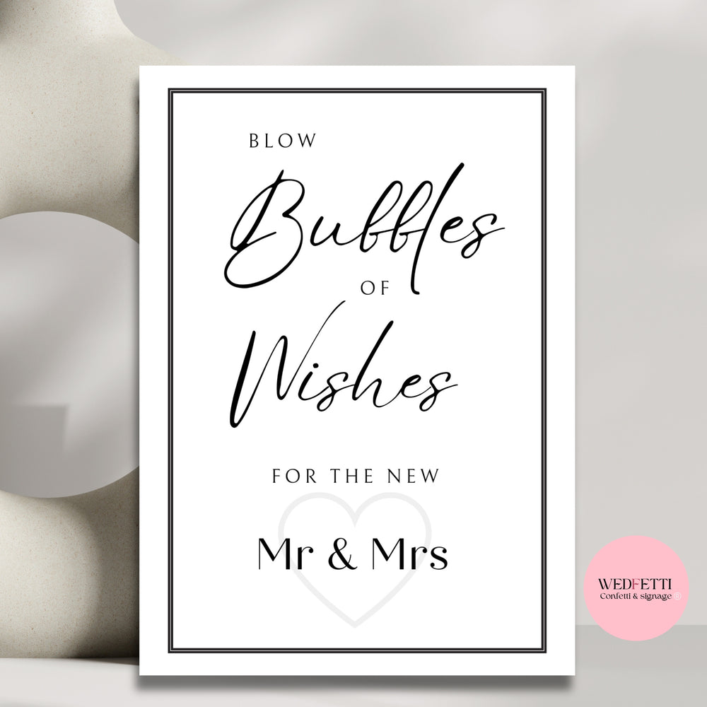 White stone collection - Bubbles sign (Mr & Mrs)