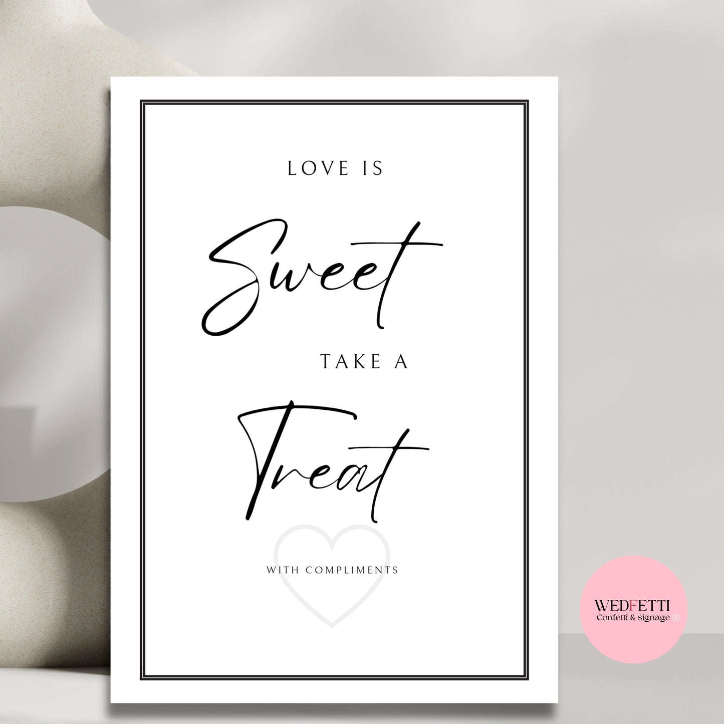 White stone collection - sweet cart/ table sign