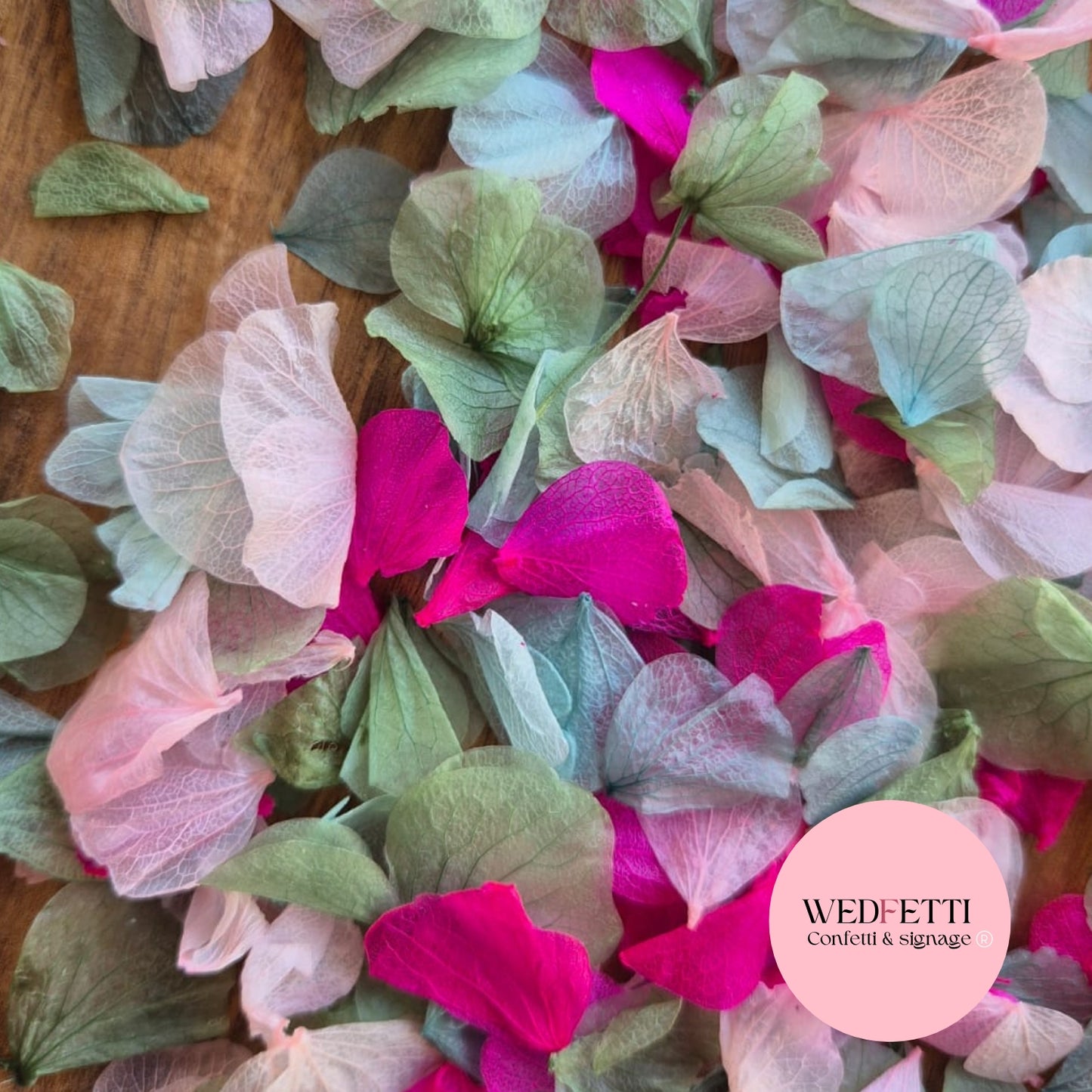 Petal Confetti hydrangea - Sage Pink Hydrangea mix Fuschia