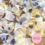 Petal Confetti hydrangea - Light Ivory Dusty Blue lemon