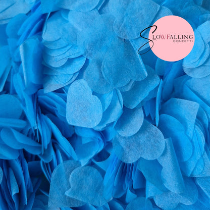 Biodegradable paper Confetti hearts - Turquoise Blue