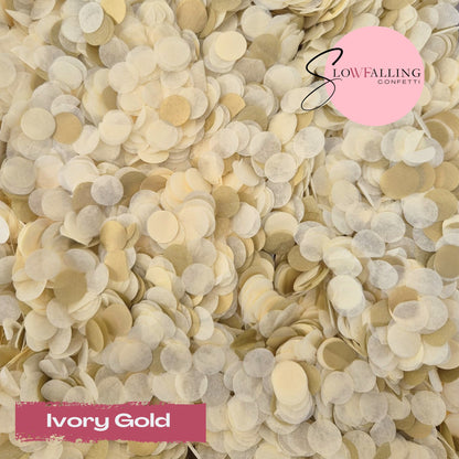 Slow falling paper Confetti - Ivory Gold