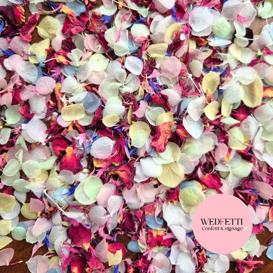Snow Petal Confetti® - Snow Petals - Light pastels, Rose and 3 shade cornflower