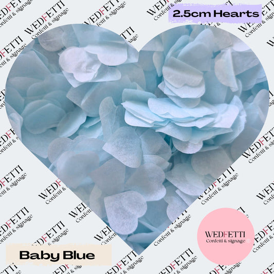 Biodegradable paper Confetti hearts - Baby Blue