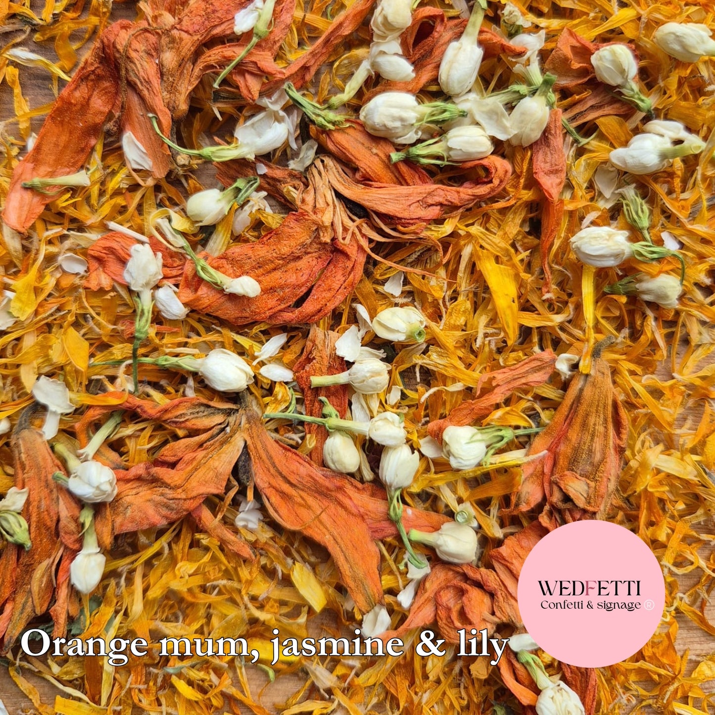 Petals - Lily, Jasmine buds & Orange Chrysanthemum