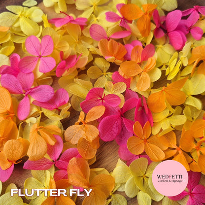 FlutterFly® Petal Confetti - Orange yellow Fuschia