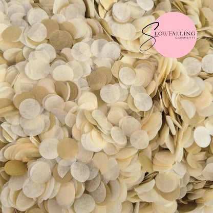 Slow falling paper Confetti - Ivory Gold