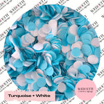 Slow falling paper Confetti - Turquoise + White
