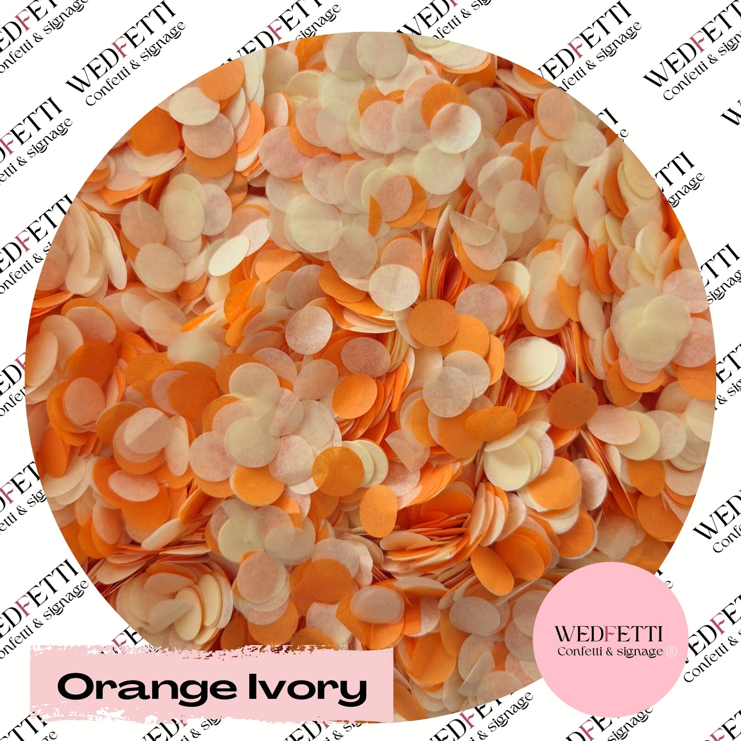 Slow falling paper Confetti - Orange Ivory