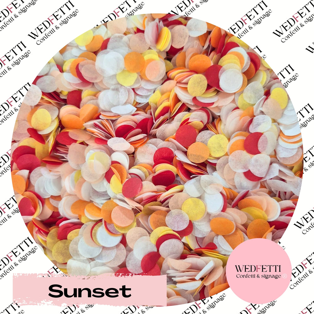 Slow falling paper Confetti - Sunset