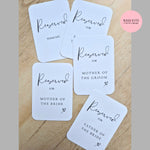 Reserved personalized chair cards