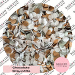 Slow falling paper Confetti - Chocolate Grey White