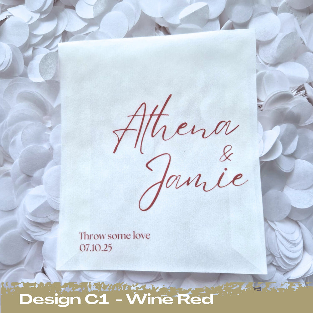 Confetti Packets Biodegradable - C1 Wine Red