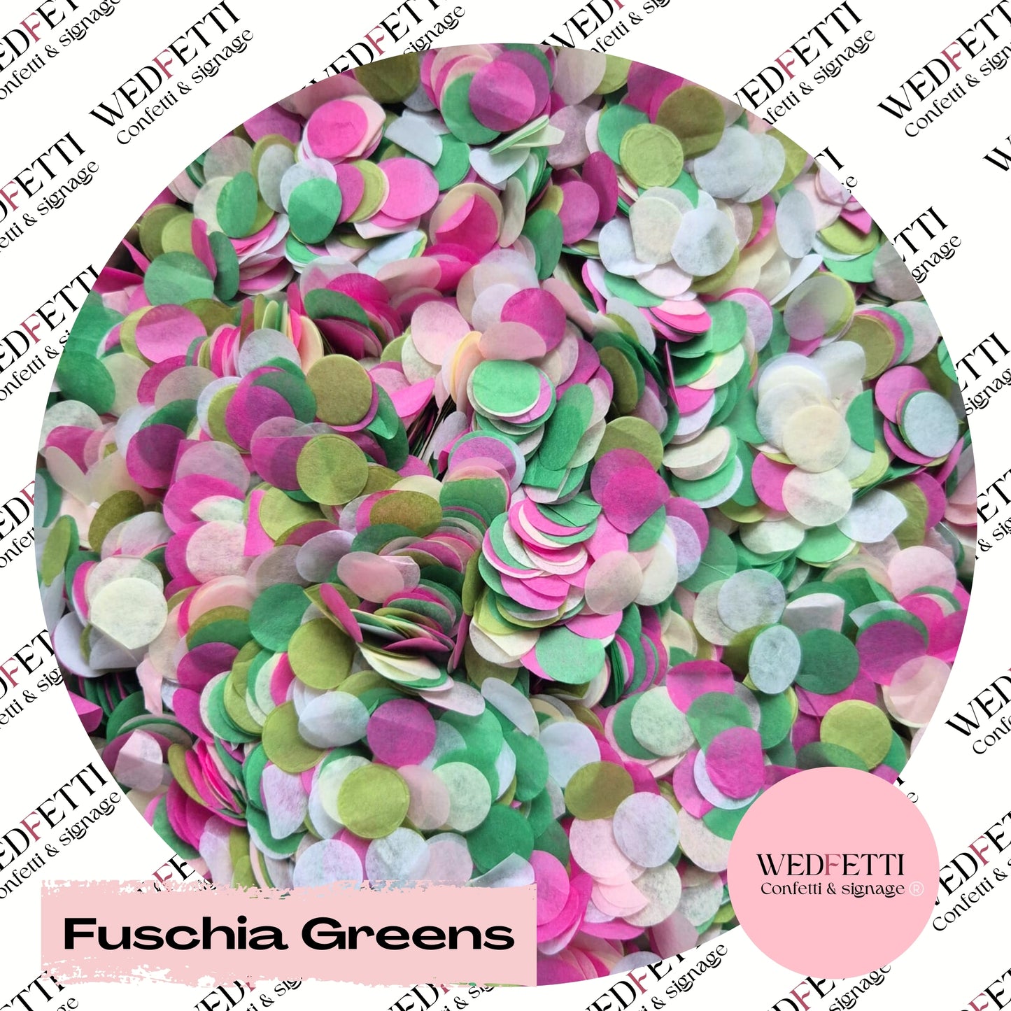 Slow falling paper Confetti - Fuschia Greens