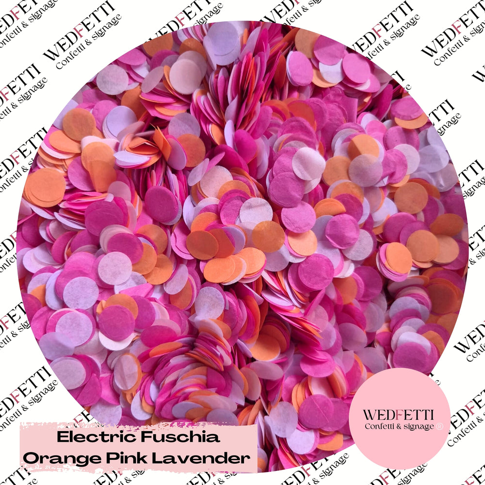 Slow falling paper Confetti - Electric Fuschia Orange Pink Lavender