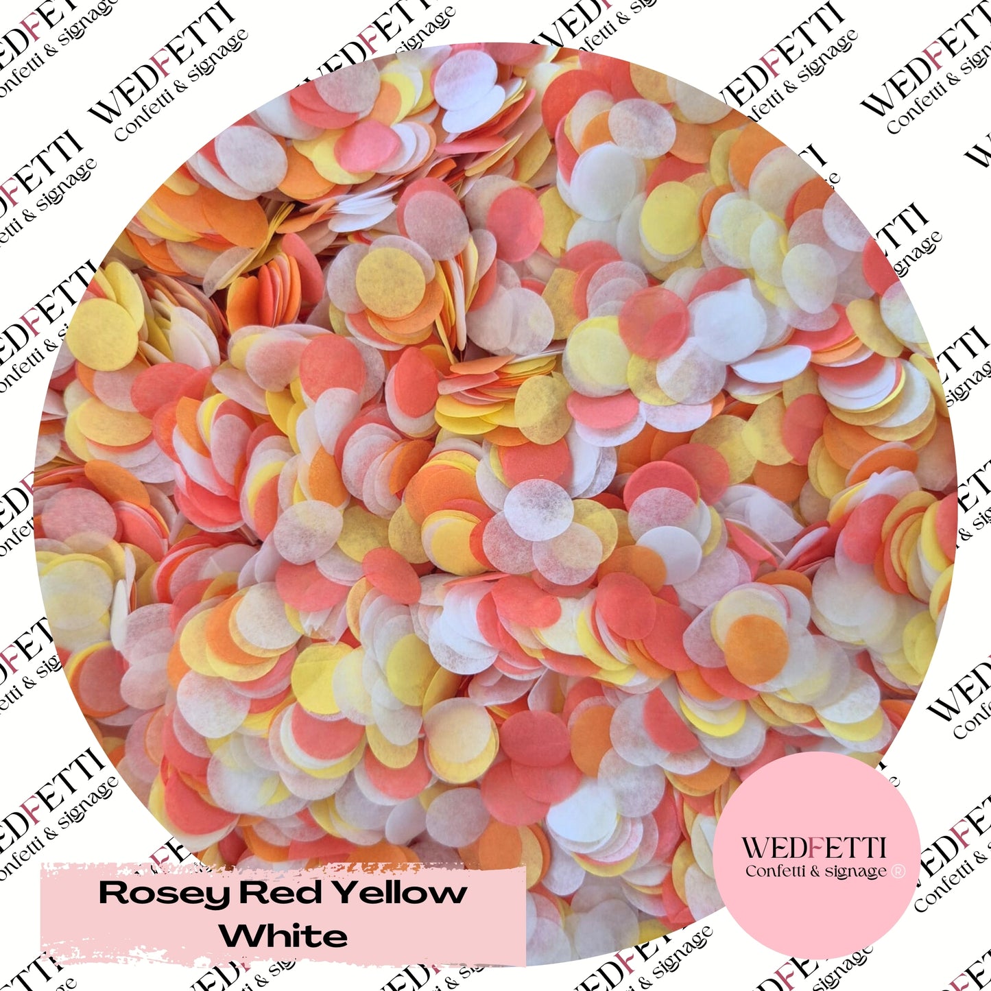 Slow falling paper Confetti - Rosey Red Yellow White