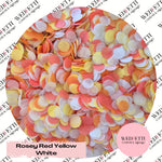 Slow falling paper Confetti - Rosey Red Yellow White