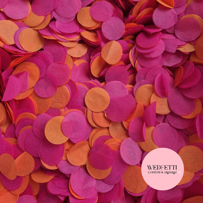 Circles Large 2.5cm Biodegradable - Fuschia Orange