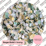 Slow falling paper Confetti - Sage Gold + Ivory