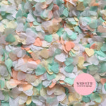 Paper Confetti hearts 1.5cm - Peach mint ivory white
