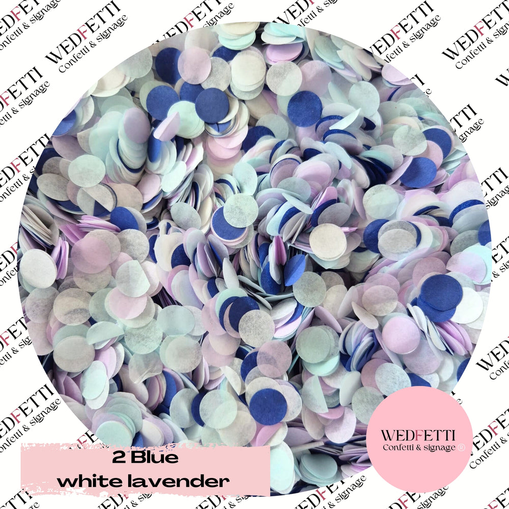 Slow falling paper Confetti - 2 Blue white lavender mix