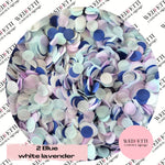 Slow falling paper Confetti - 2 Blue white lavender mix