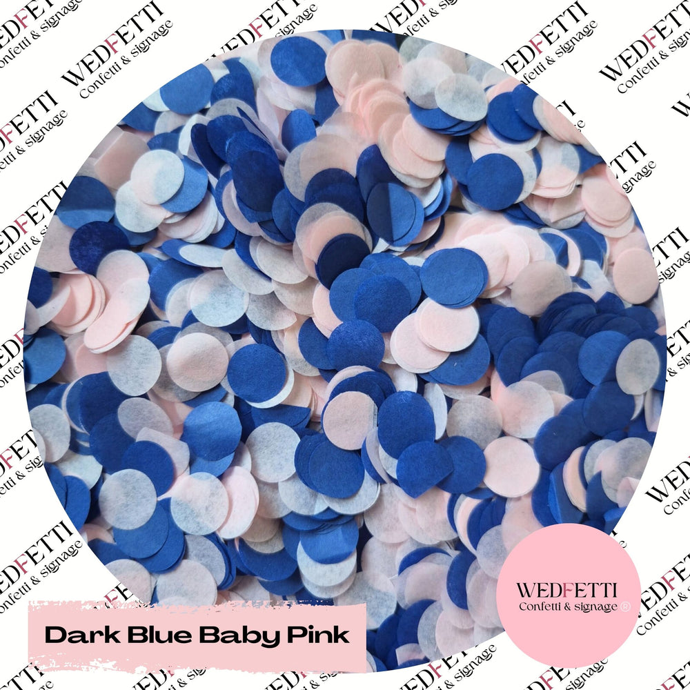 Slow falling paper Confetti - Dark Blue Baby Pink