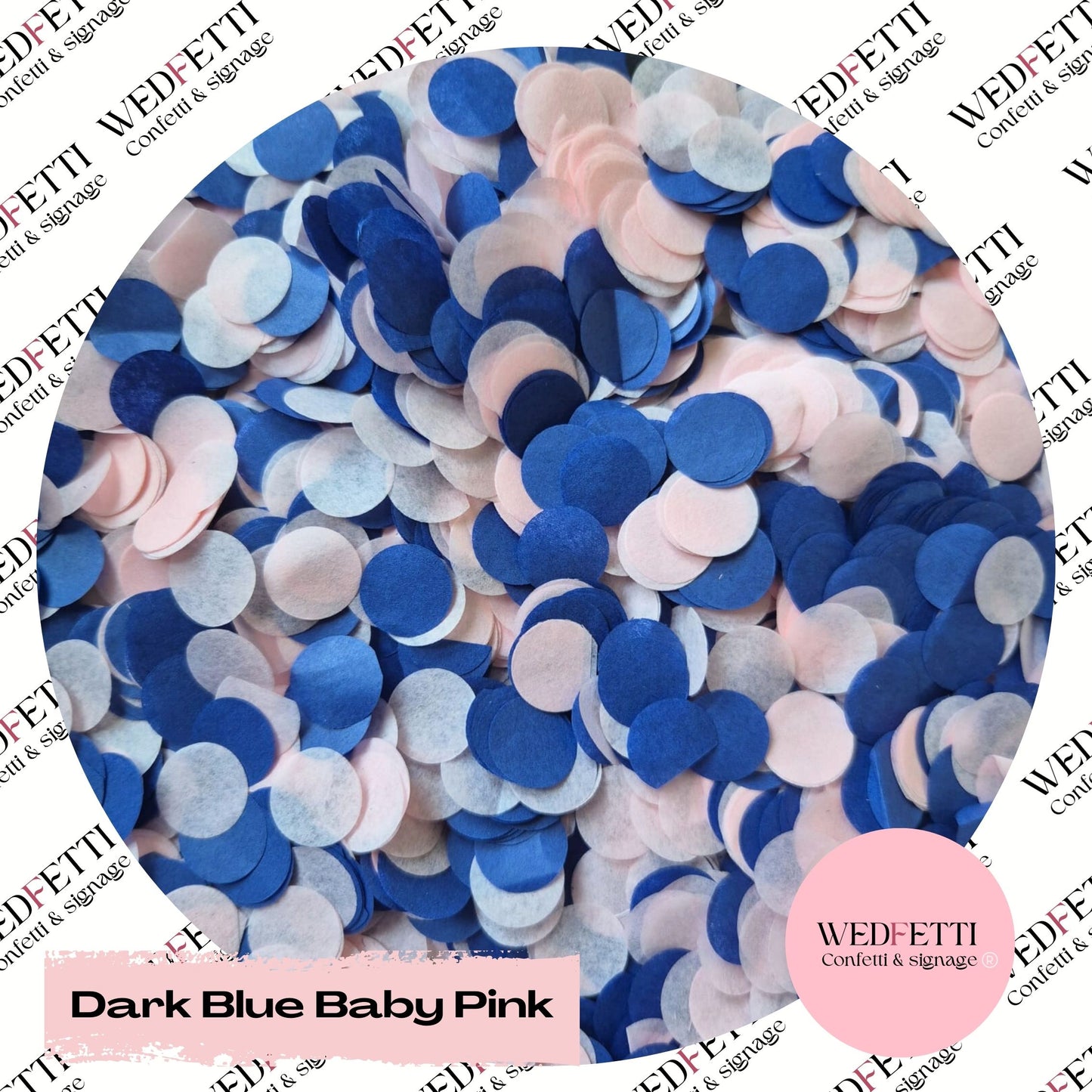 Slow falling paper Confetti - Dark Blue Baby Pink