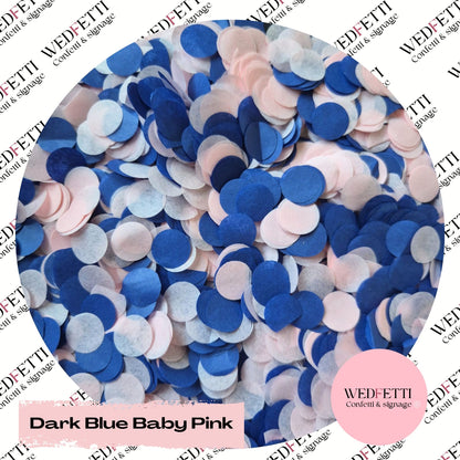 Slow falling paper Confetti - Dark Blue Baby Pink