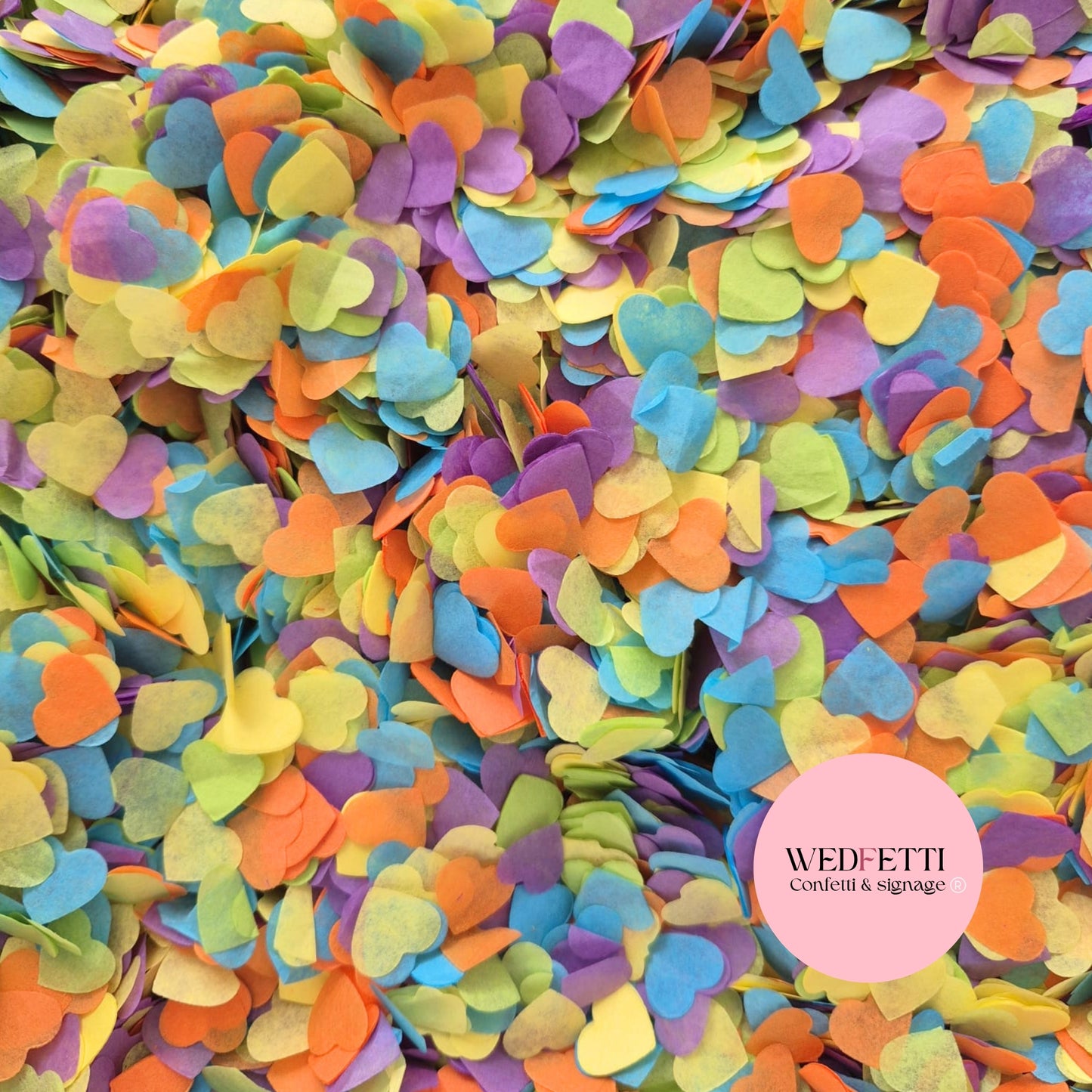 Paper Confetti hearts 1.5cm - Light Party Mix