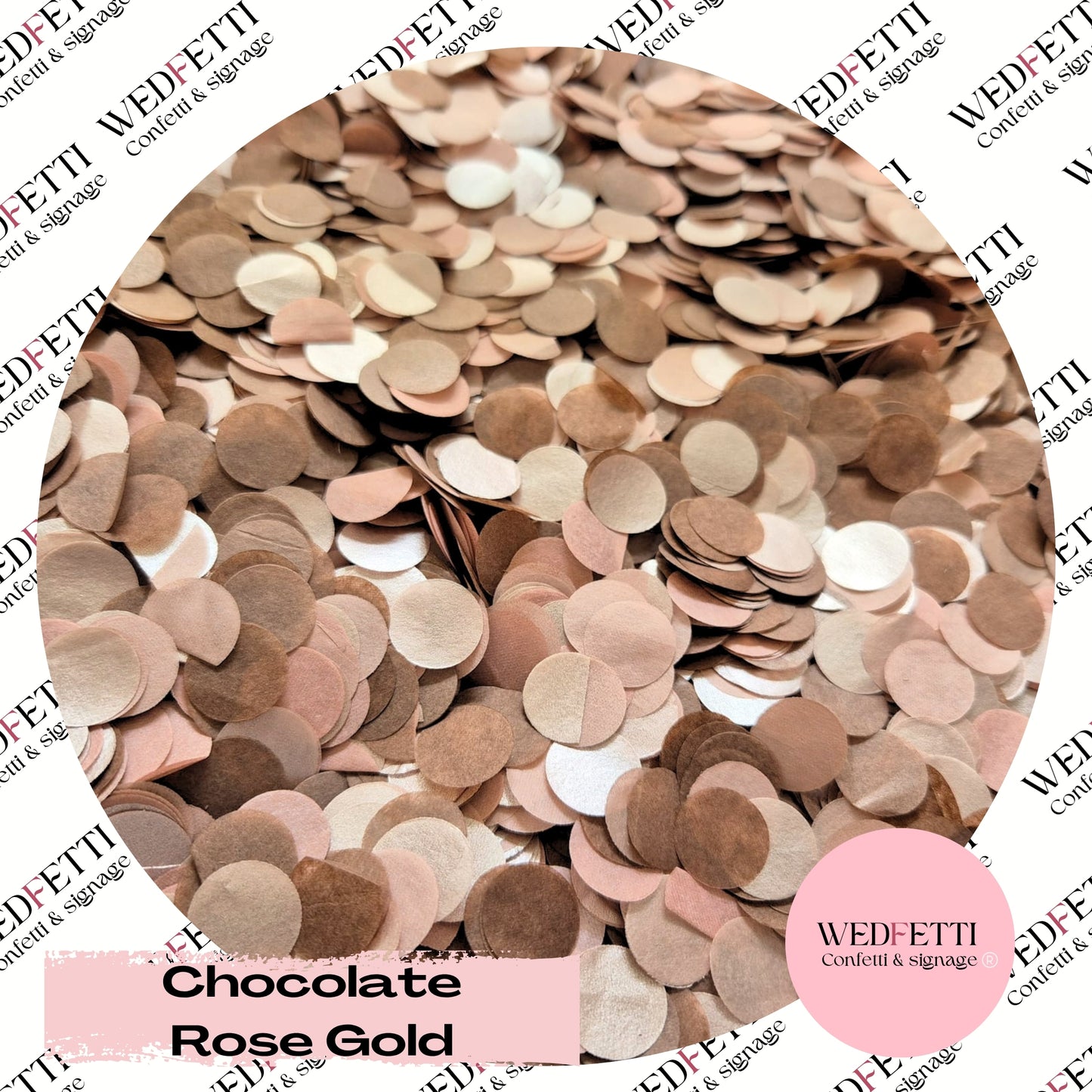 Slow falling shimmering paper Confetti - Chocolate Rose Gold
