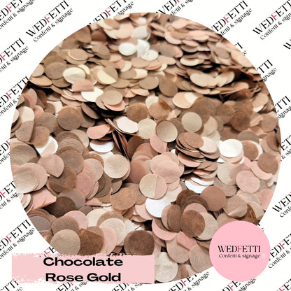 Slow falling shimmering paper Confetti - Chocolate Rose Gold